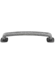 Belcastel Flat-Bottom Pull - 5 inch Center-to-Center in Distressed Antique Silver.